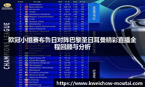 欧冠小组赛布鲁日对阵巴黎圣日耳曼精彩直播全程回顾与分析